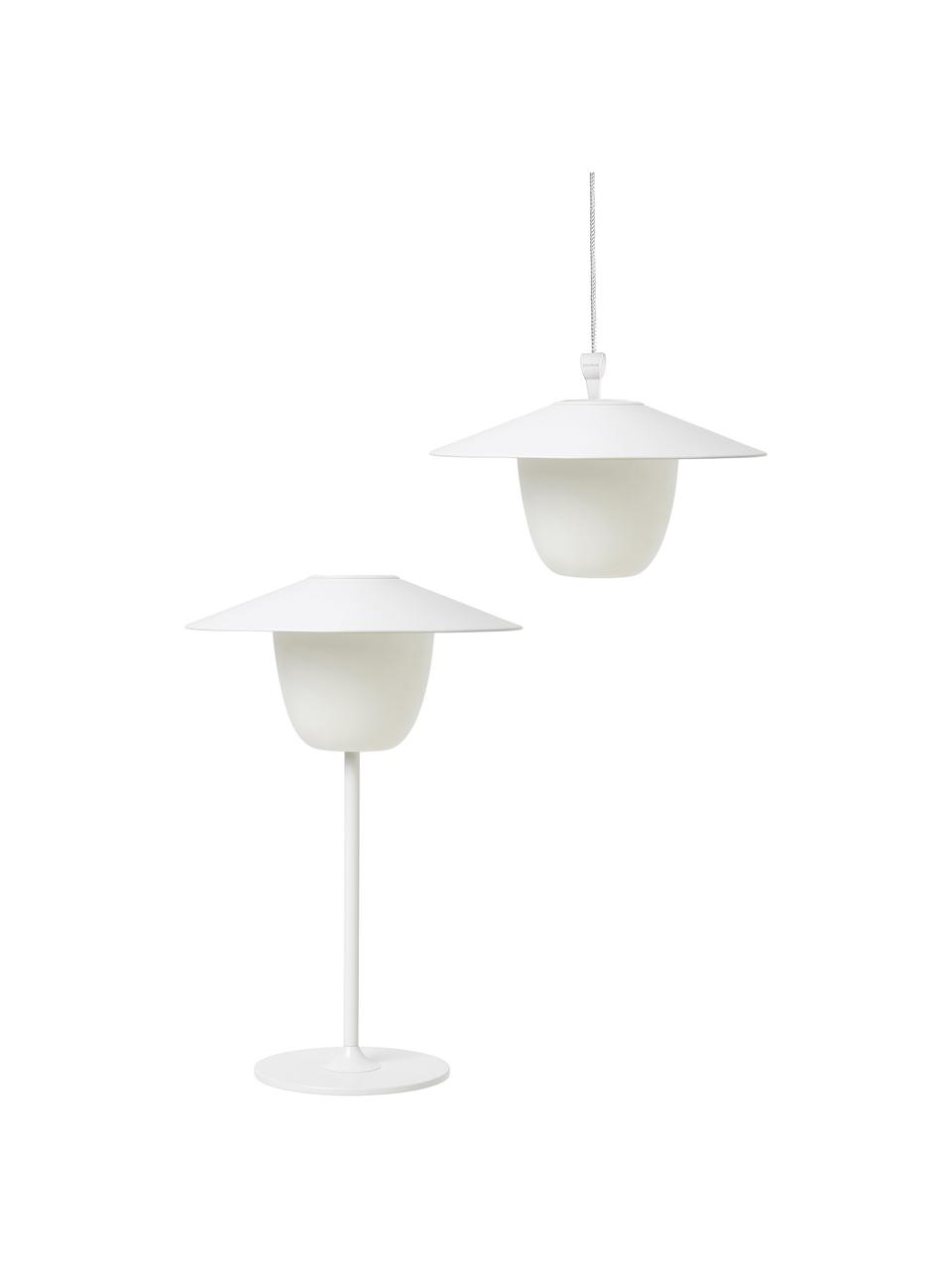 Mobiele dimbare LED outdoor lamp Ani om op te hangen of te zetten, Lampenkap: aluminium, Lampvoet: gecoat aluminium, Wit, Ø 22 x H 33 cm