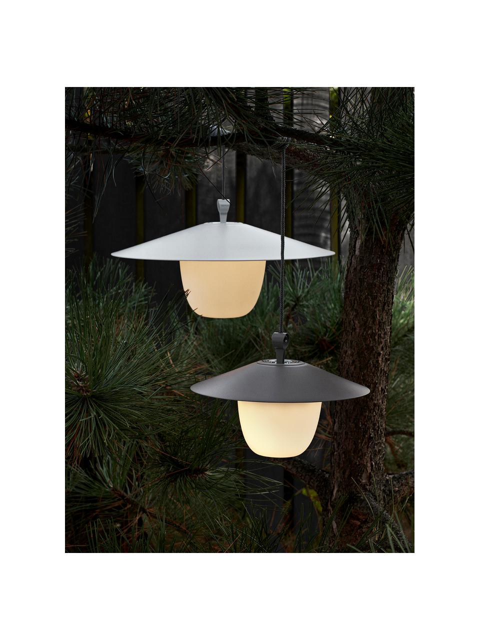 Mobiele dimbare LED outdoor lamp Ani om op te hangen of te zetten, Lampenkap: aluminium, Lampvoet: gecoat aluminium, Wit, Ø 22 x H 33 cm