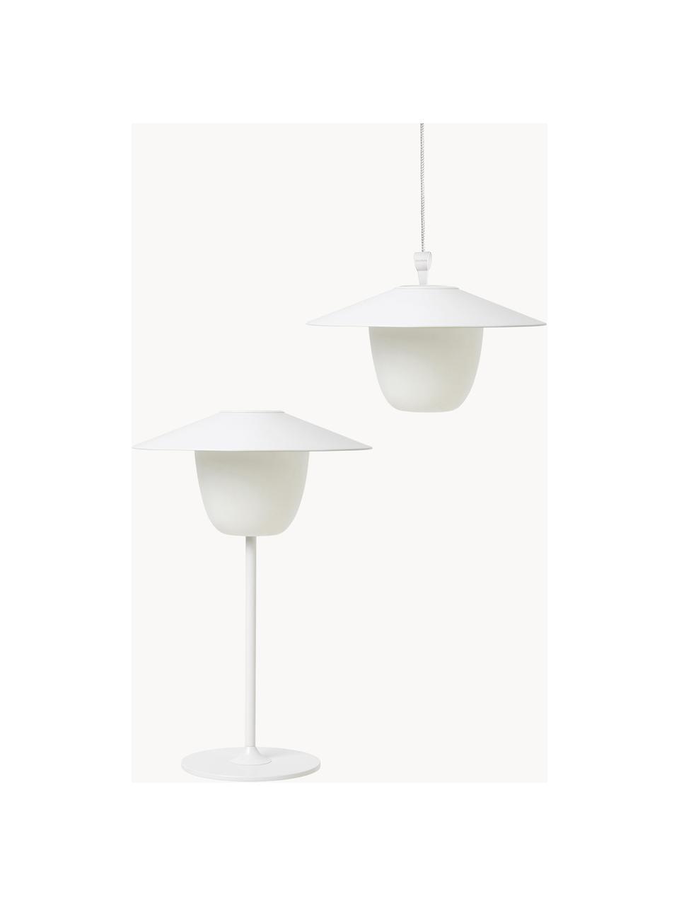 Mobiele dimbare LED outdoor lamp Ani om op te hangen of te zetten, Lampenkap: aluminium, Lampvoet: gecoat aluminium, Wit, Ø 22 x H 33 cm