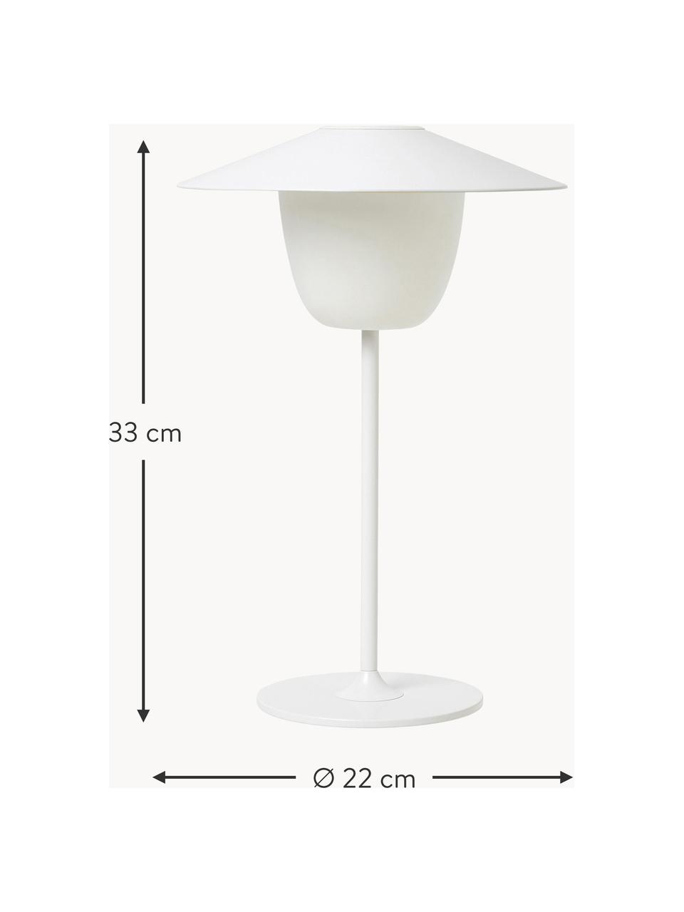 Mobiele dimbare LED outdoor lamp Ani om op te hangen of te zetten, Lampenkap: aluminium, Lampvoet: gecoat aluminium, Wit, Ø 22 x H 33 cm