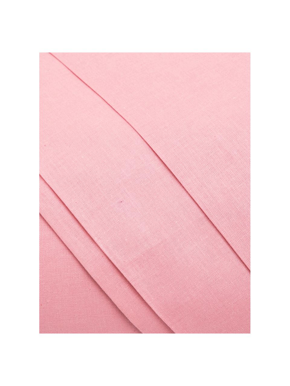 Set lenzuola in cotone rosa Lenare, Fronte e retro: rosa, 150 x 290 cm + 1 federa 50 x 80 cm