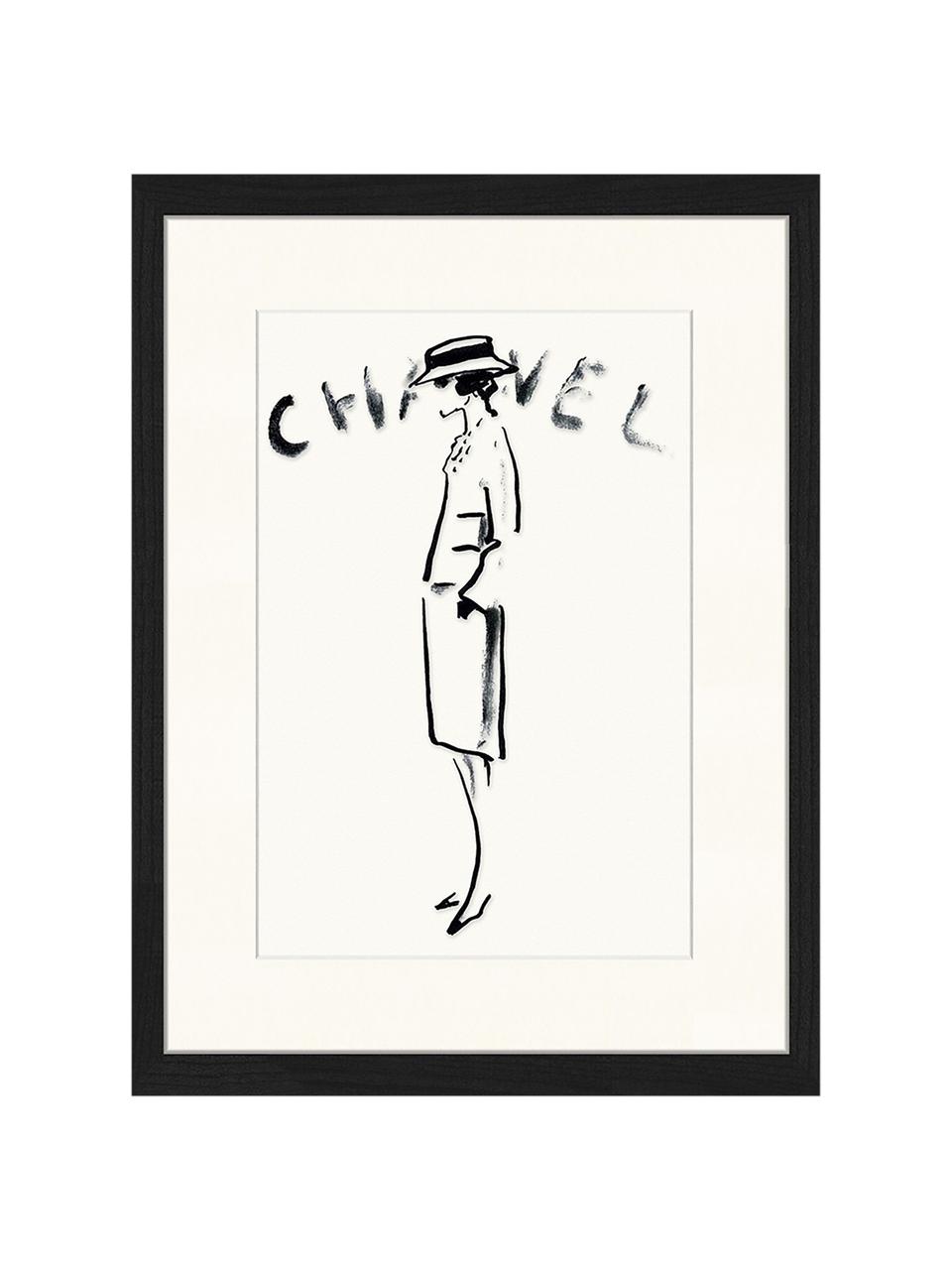 Impression numérique encadrée Chanel, Chanel, larg. 33 x haut. 43cm