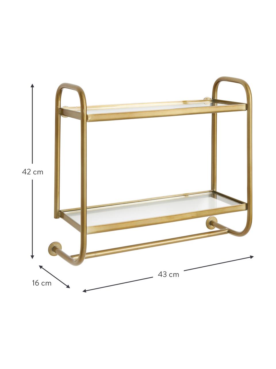 Porte-manteau mural métal doré Thelma, Couleur dorée, transparent, larg. 43 x haut. 42 cm