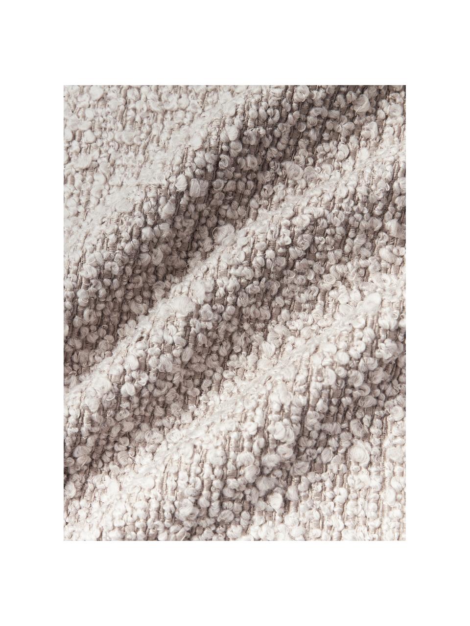 Housse de coussin 30x50 en tissu bouclé Bellamie, Tissu bouclé (95 % polyester, 5 % polyacrylique)

Le bouclé est un matériau qui se caractérise par sa structure incurvée irrégulière. La surface caractéristique est créée par des boucles tissées de fils de différents types, qui confèrent au tissu une structure unique. La structure bouclée a un effet à la fois isolant et moelleux, ce qui rend le tissu particulièrement douillet, Tissu bouclé grège, larg. 30 x long. 50 cm