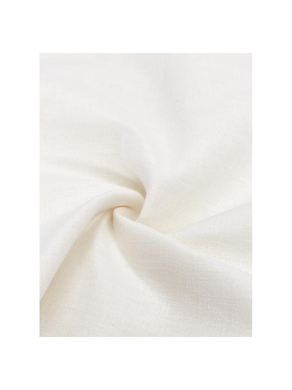 Leinen-Kissenhülle Malia in Weiß mit Strukturmuster, 51 % Leinen, 49 % Baumwolle, Weiß, B 45 x L 45 cm