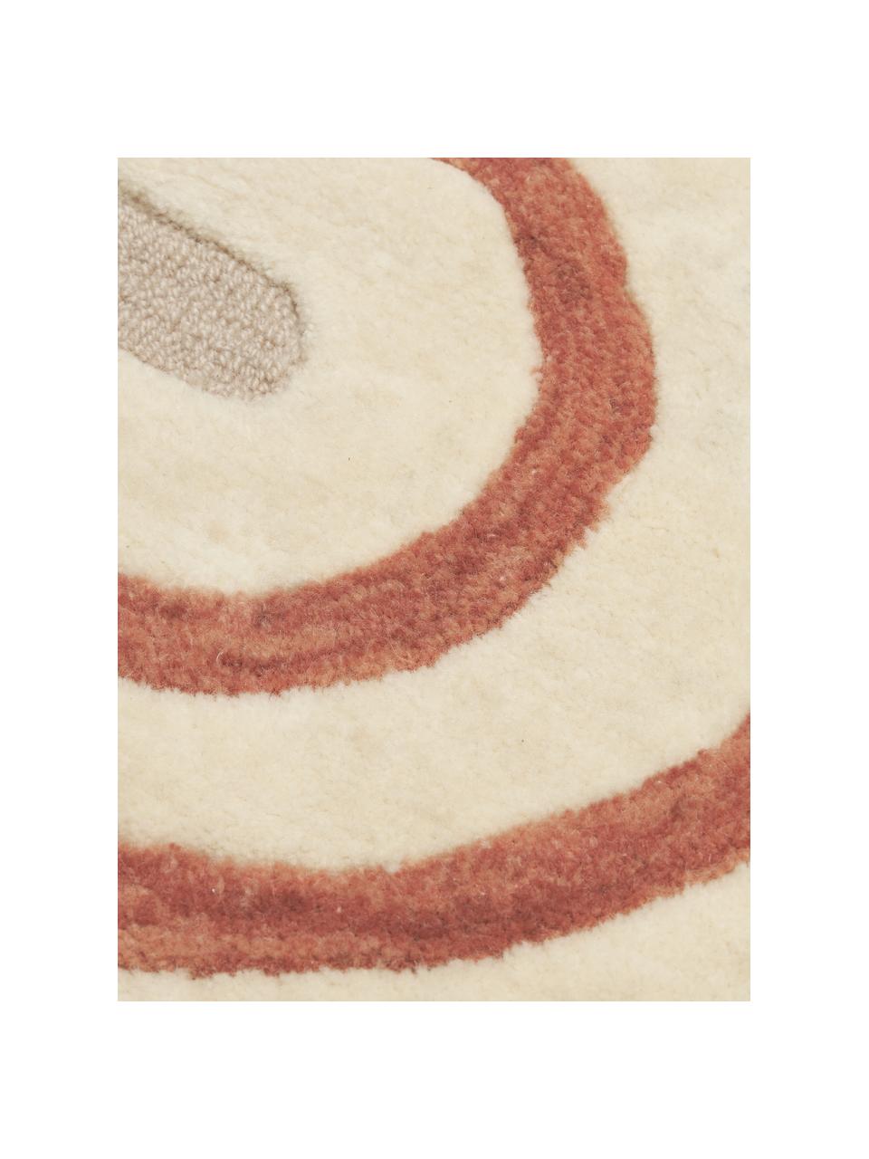 Alfombra artesanal de lana Arne, Parte superior: lana, Reverso: algodón Las alfombras de , Beige, terracota, blanco crema, An 80 x L 150 cm (Tamaño XS)