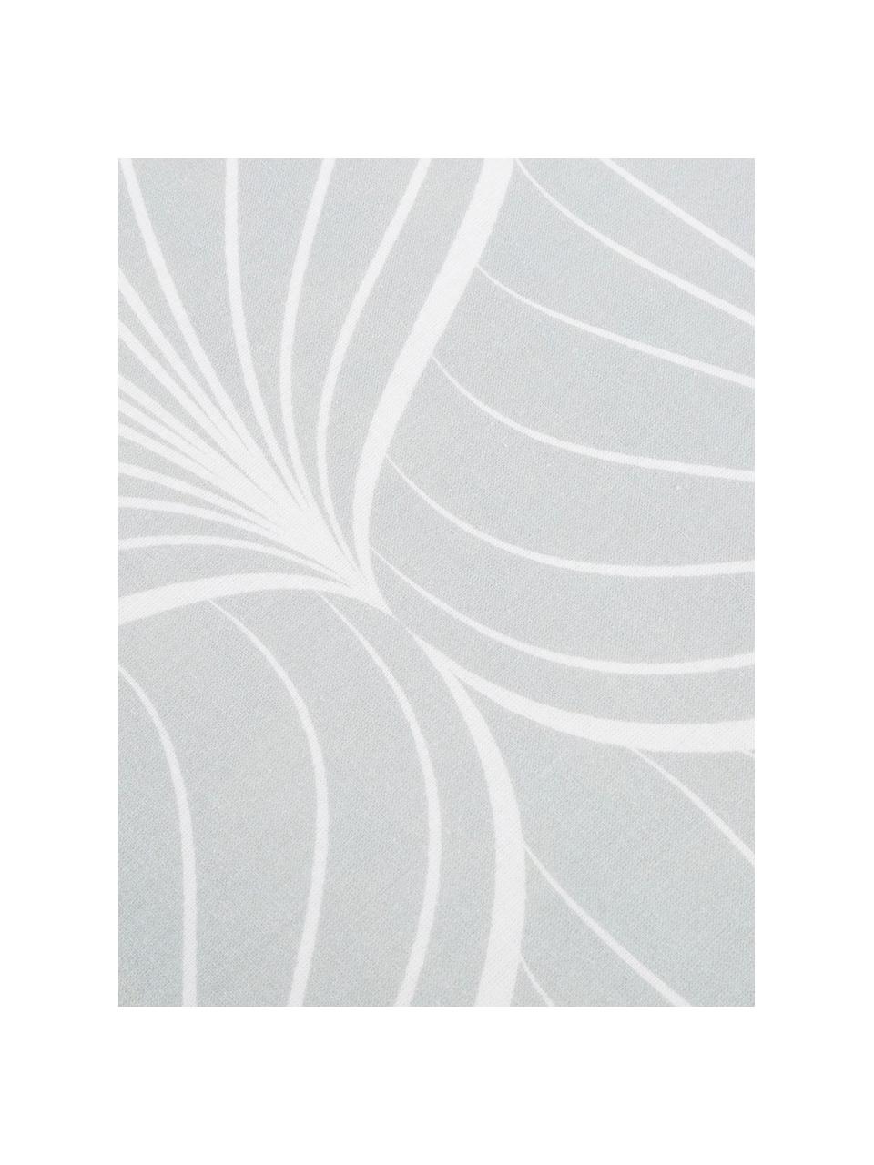 Dubbelzijdig dekbedovertrek Rama, Katoen, Bovenzijde: grijs, wit. Onderzijde: wit, 140 x 200 cm