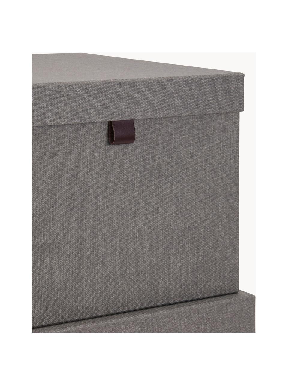 Set de cajas Tristan, 2 pzas., Caja: cartón laminado rígido, Gris, Set de diferentes tamaños