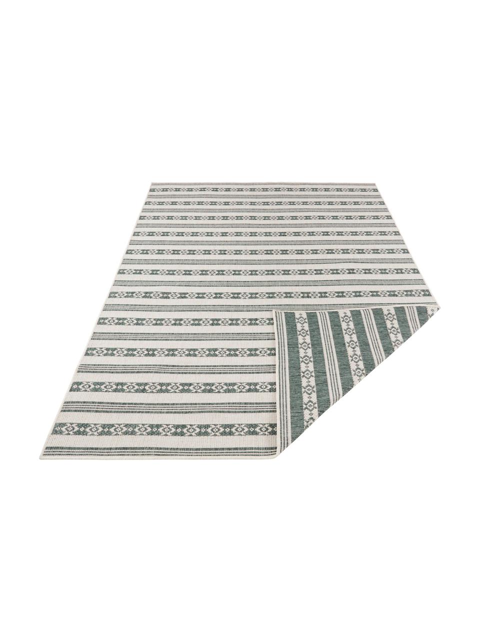 Dubbelzijdig in- en outdoor vloerkleed Fiji in groen/crèmekleur, 100% polypropyleen, Groen, crèmekleurig, B 200 x L 290 cm (maat L)