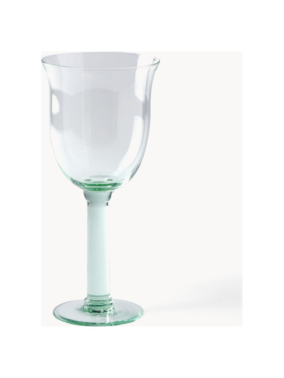 Copas de vino tinto de vidrio soplado Corsica, 6 uds., Vidrio, Verde claro, transparente, Ø 9 x Al 23 cm, 480 ml