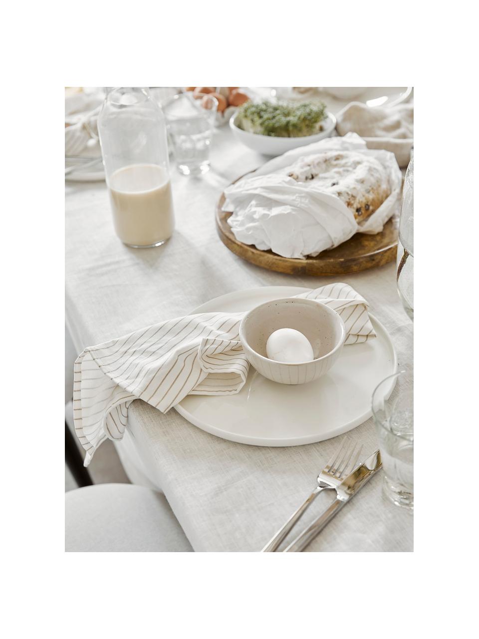 Serviettes de table en coton Nicole, 2 pièces, Blanc, beige