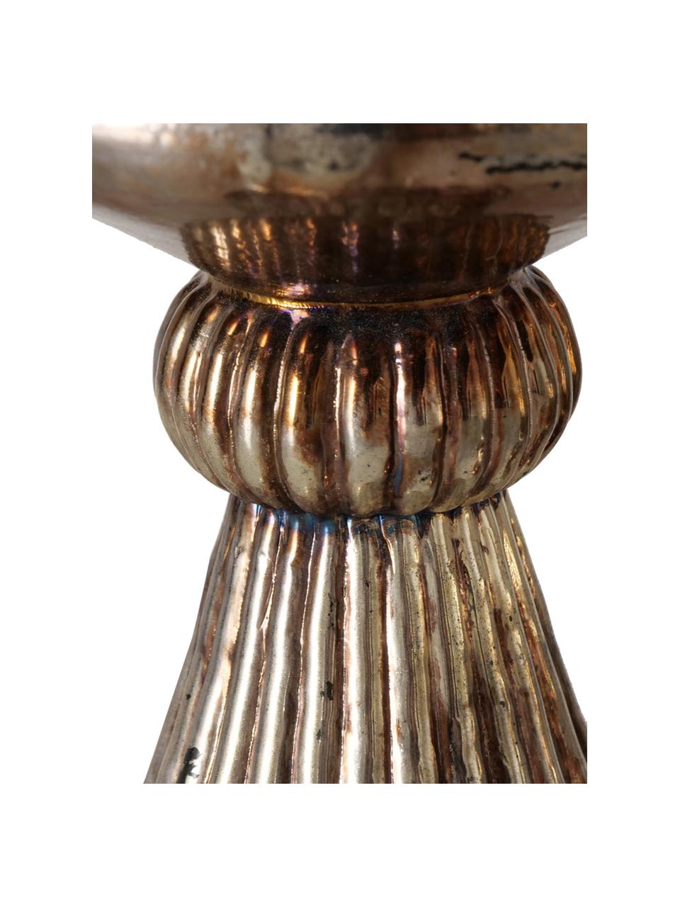 Set de candelabros Brenell, 2 uds., Vidrio pintado, Plateado, Set de diferentes tamaños