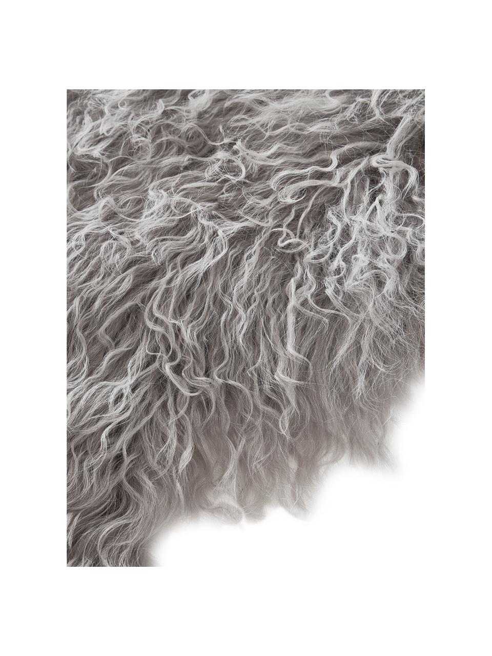 Peau d'agneau à poils longs Ella, Gris clair, larg. 50 x long. 160 cm
