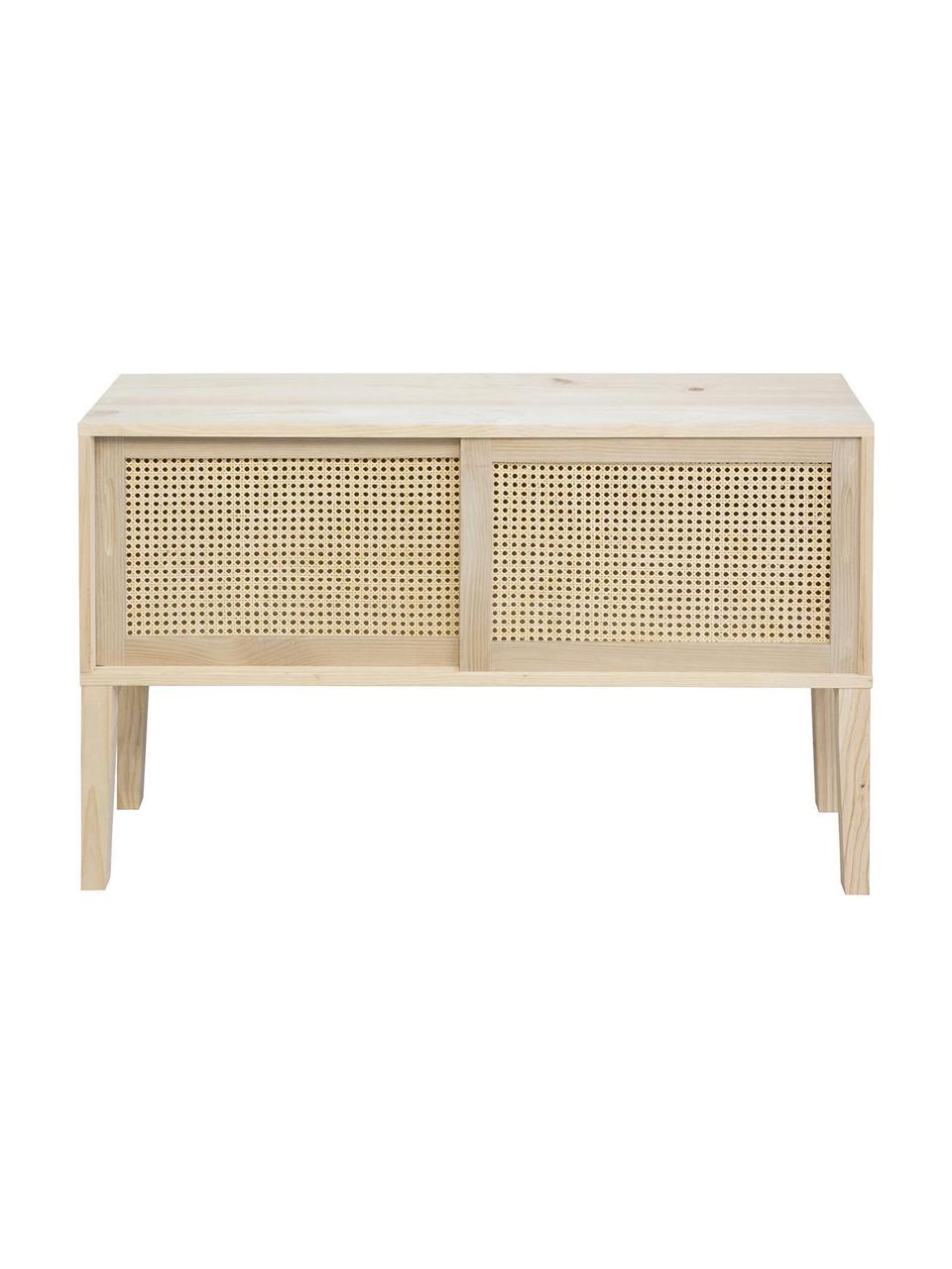 Aparador de madera de pino Rejilla, Beige, An 115 x Al 68 cm