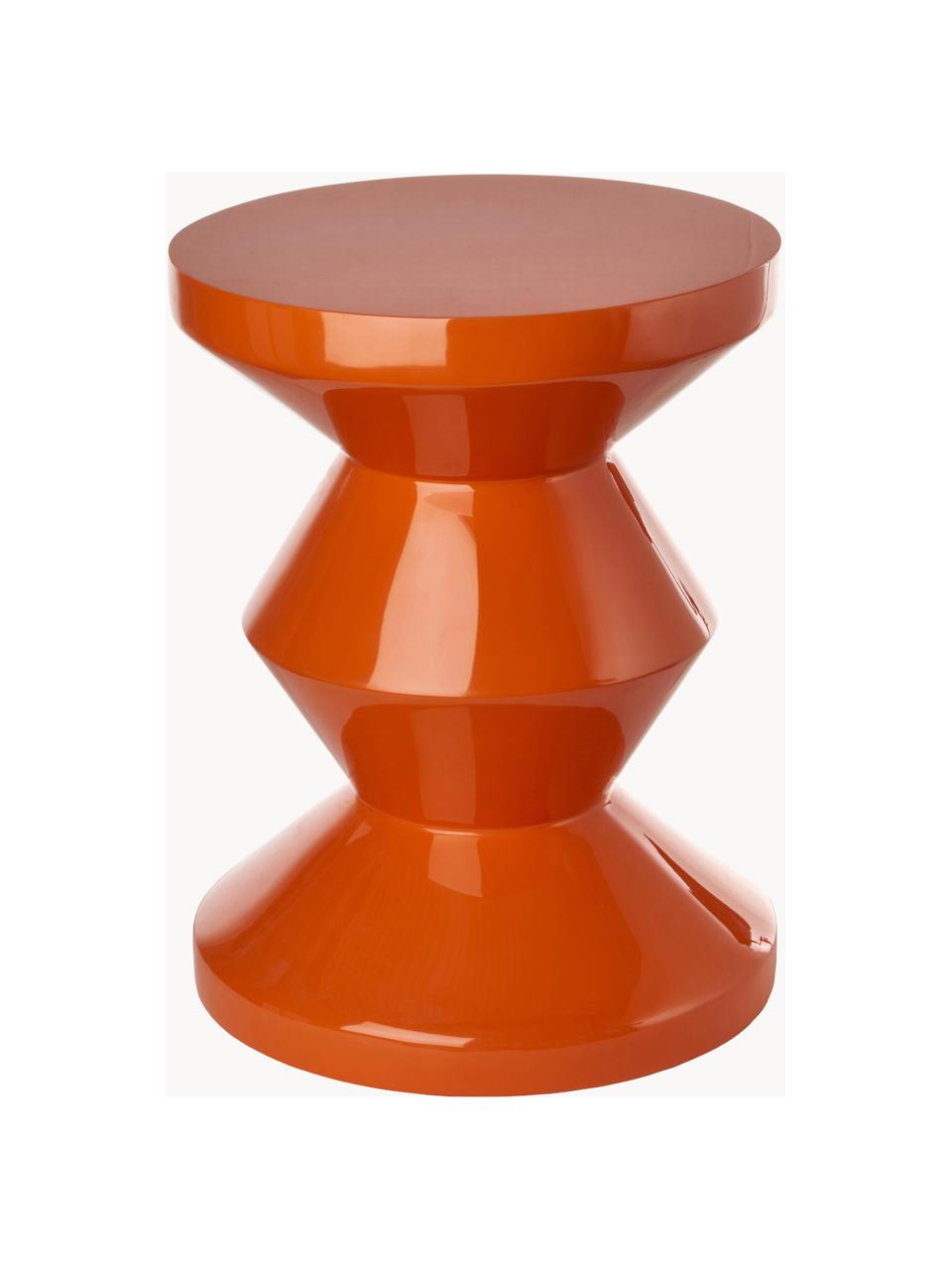 Okrúhly odkladací stolík Zig Zag, Plast, lakovaný, Oranžová, Ø 36 x V 46 cm