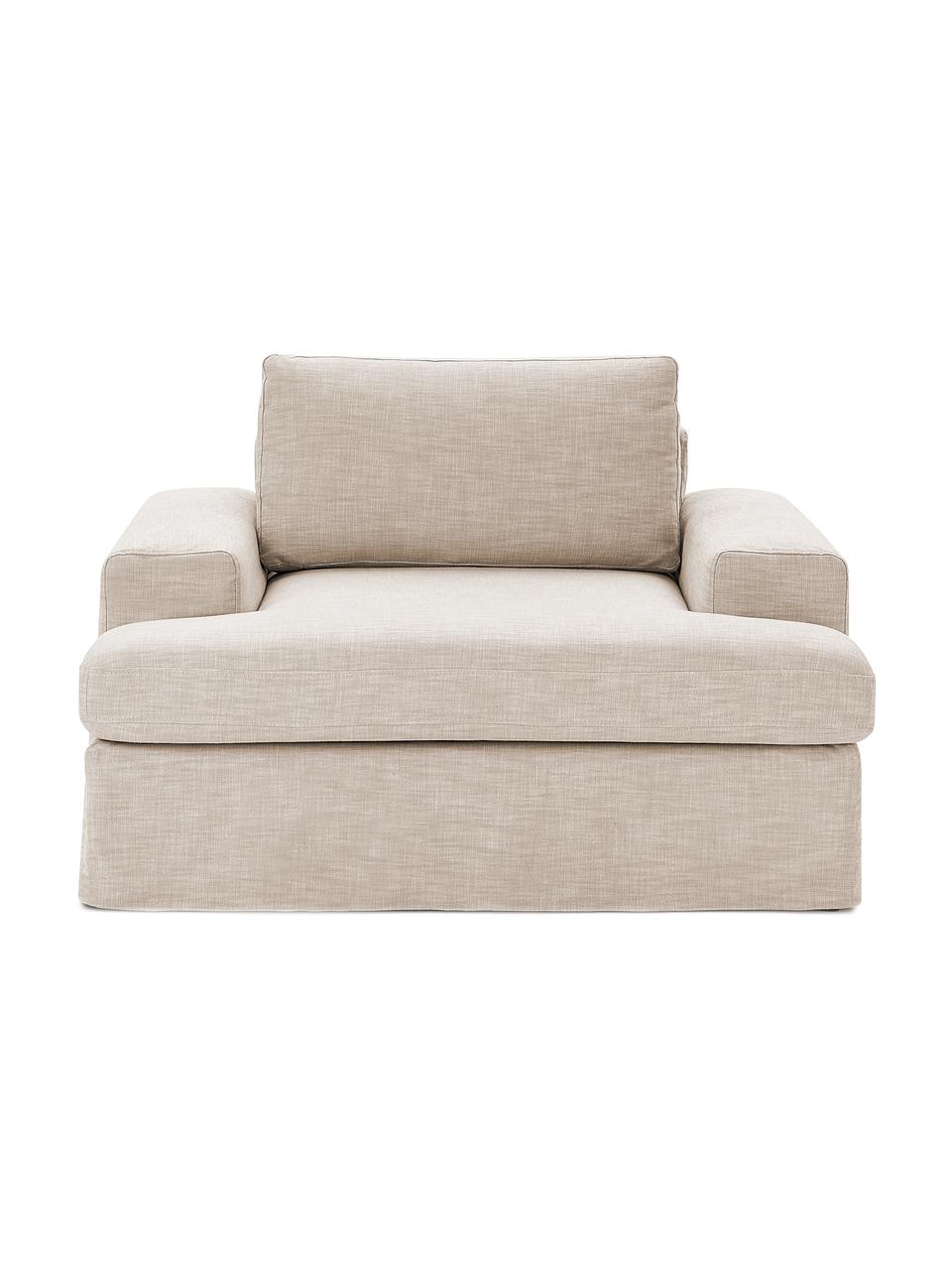 Sillón Russell, desenfundable, Tapizado: 100% algodón Alta resiste, Tapizado: relleno de espuma, Estructura: madera contrachapada de p, Patas: plástico, Tejido beige, An 103 x F 112 cm