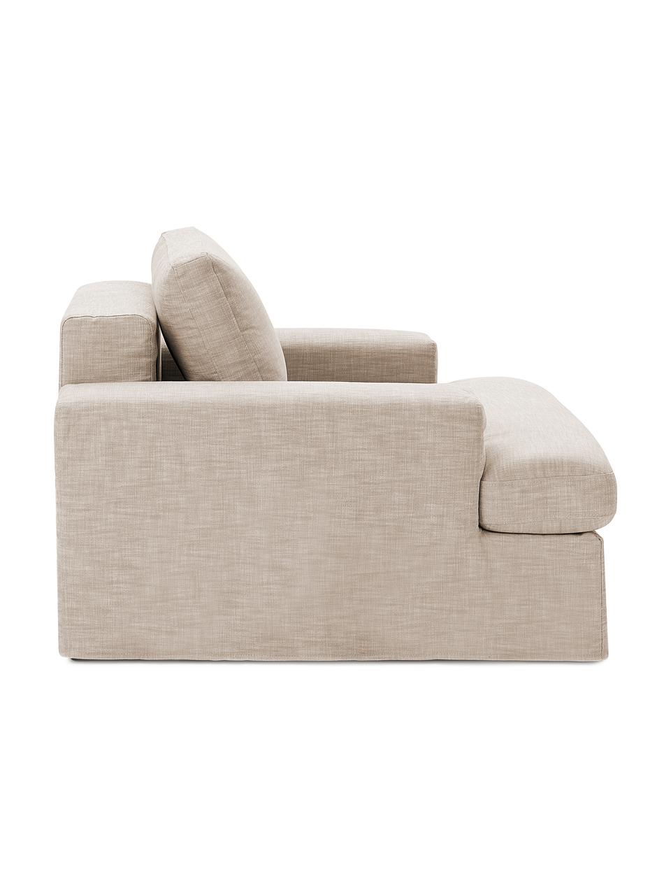 Fauteuil taupe Russell, Tissu taupe, larg. 103 x haut. 77 cm