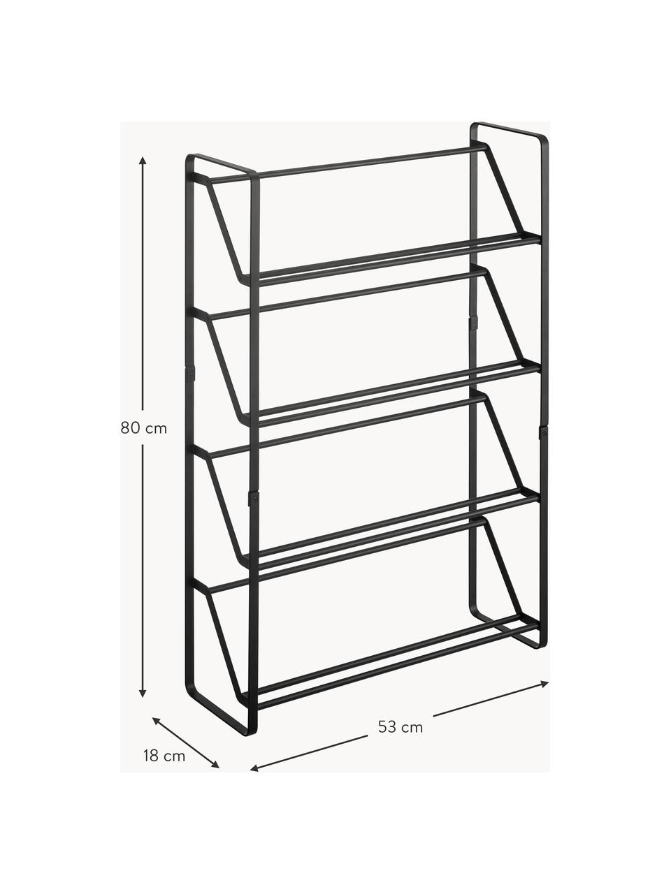 Regał na buty z metalu Frame, Stal malowana proszkowo, Czarny, S 53 x W 80 cm