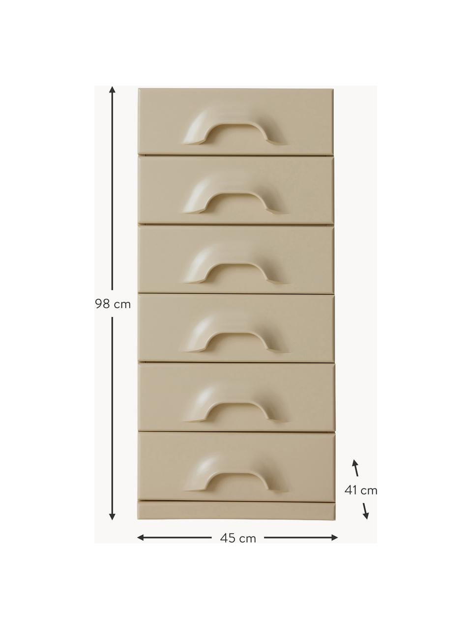 Credenza alta Ginger, Pannelli di fibra a media densità (MDF), Bianco crema, Larg. 45 x Alt. 98 cm