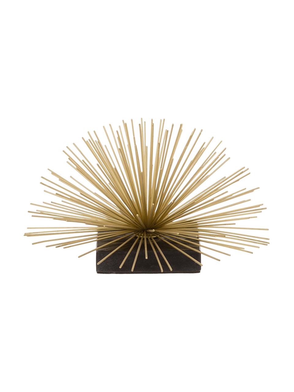Mramorová dekorácia Marburch, Odtiene zlatej, čierna mramorová, Ø 21 x V 13 cm