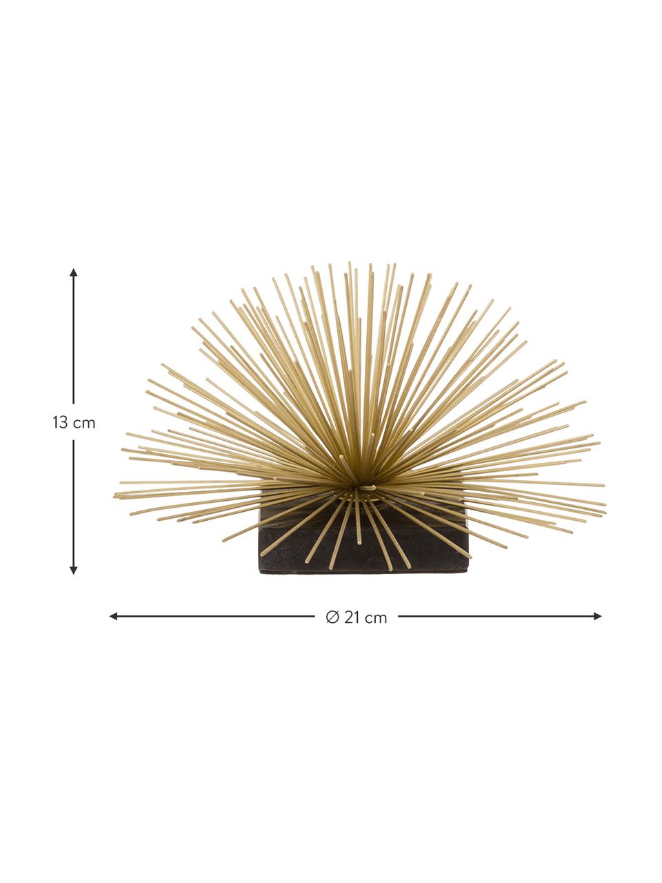 Oggetto decorativo in marmo Marburch, Ornamento: metallo, Dorato, marmo nero, Ø 21 x Alt. 13 cm