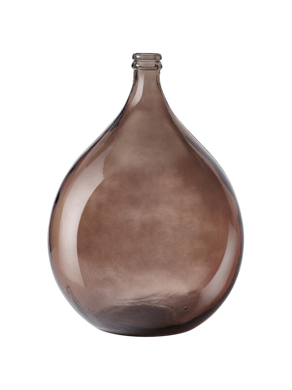 Wazon podłogowy ze szkła z recyklingu Dante, Szkło z recyklingu, Ciemny brązowy, Ø 40 x W 56 cm