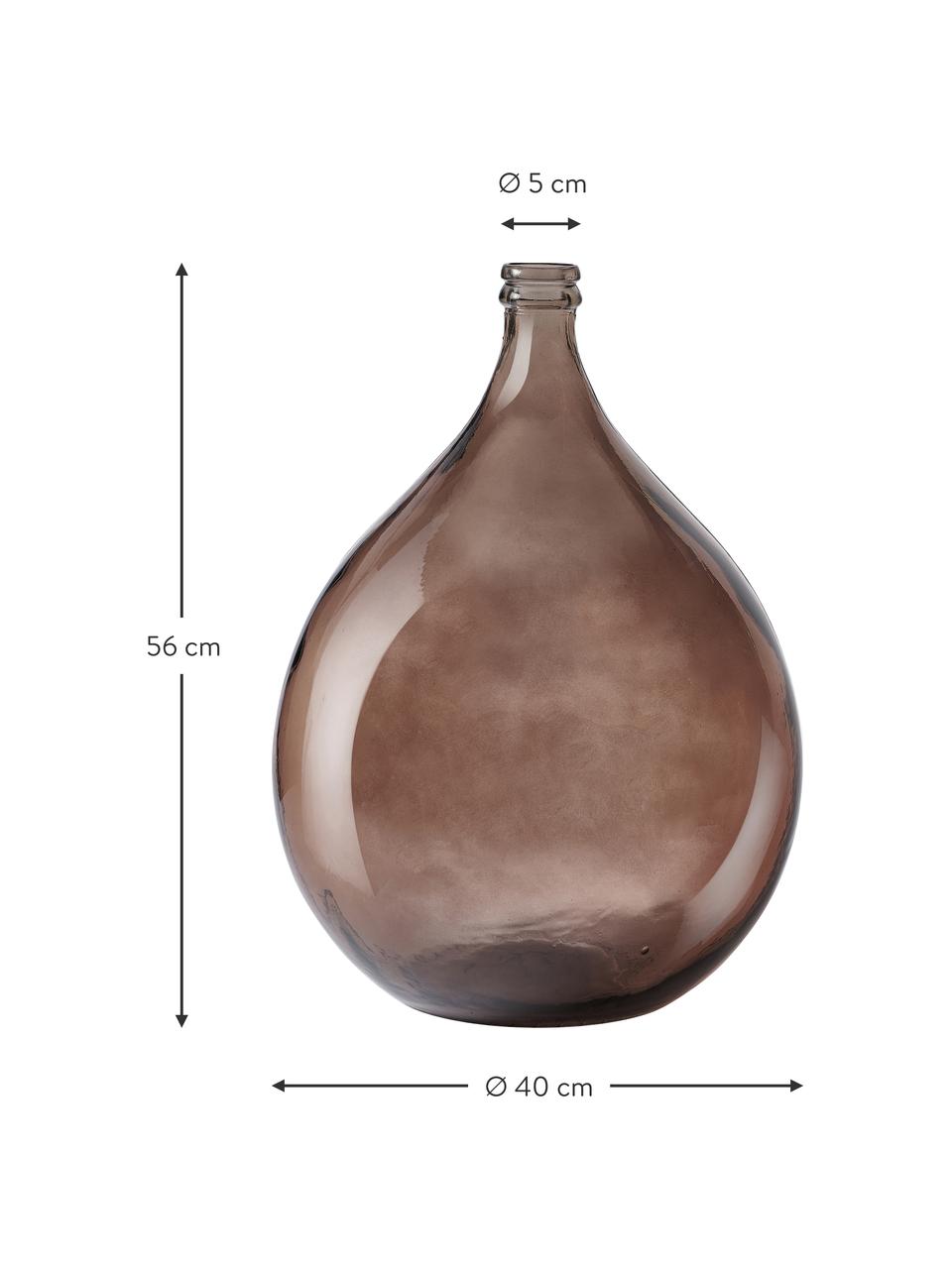 Vaso da terra in vetro riciclato Dante, Vetro riciclato, Marrone scuro, Ø 40 x Alt. 56 cm