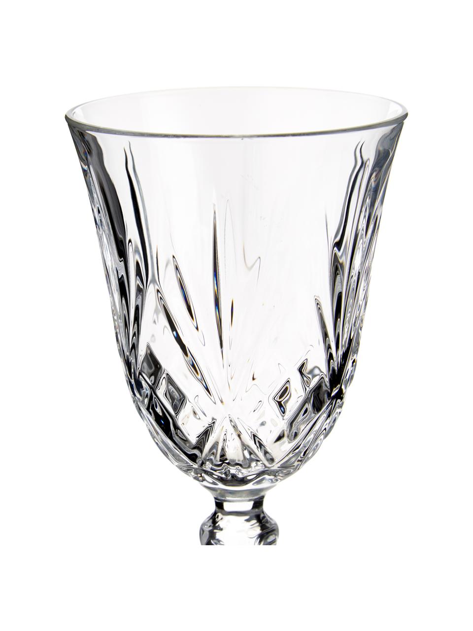 Kristall-Weingläser Melodia mit Relief, 6 Stück, Kristallglas, Transparent, Ø 8 x H 19 cm, 210 ml