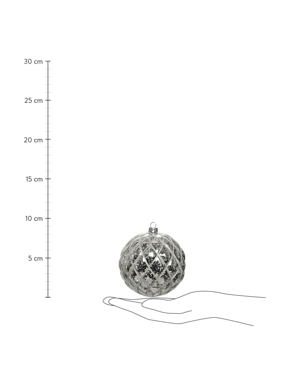 Boule de Noël incassable Dan Ø 8 cm, 2 pièces, Gris clair, Ø 8 cm