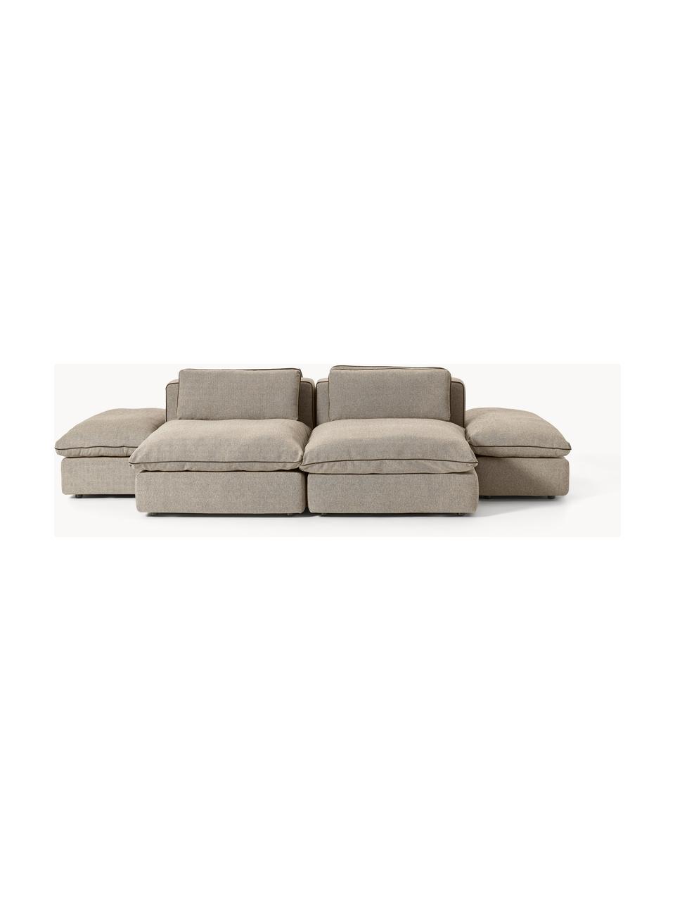 Sofa modułowa Felix, Tapicerka: 100% poliester Dzięki tka, Nogi: tworzywo sztuczne Ten pro, Greige tkanina, B 320 x T 250 cm