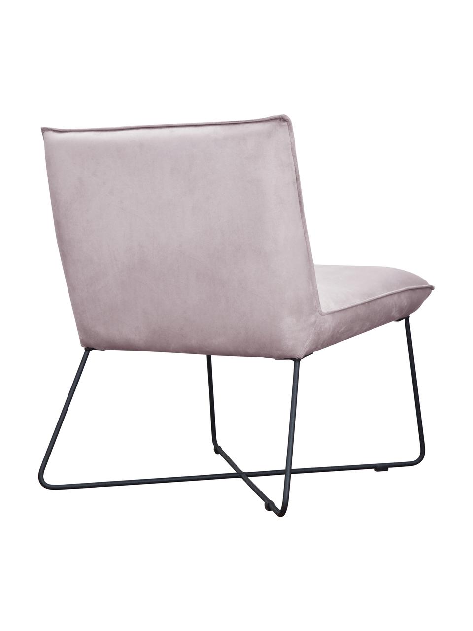 Krzesło tapicerowane z aksamitu Victor, Tapicerka: aksamit (100% poliester), Stelaż: drewno naturalne, Nogi: metal, Lila aksamit, S 75 x G 75 cm