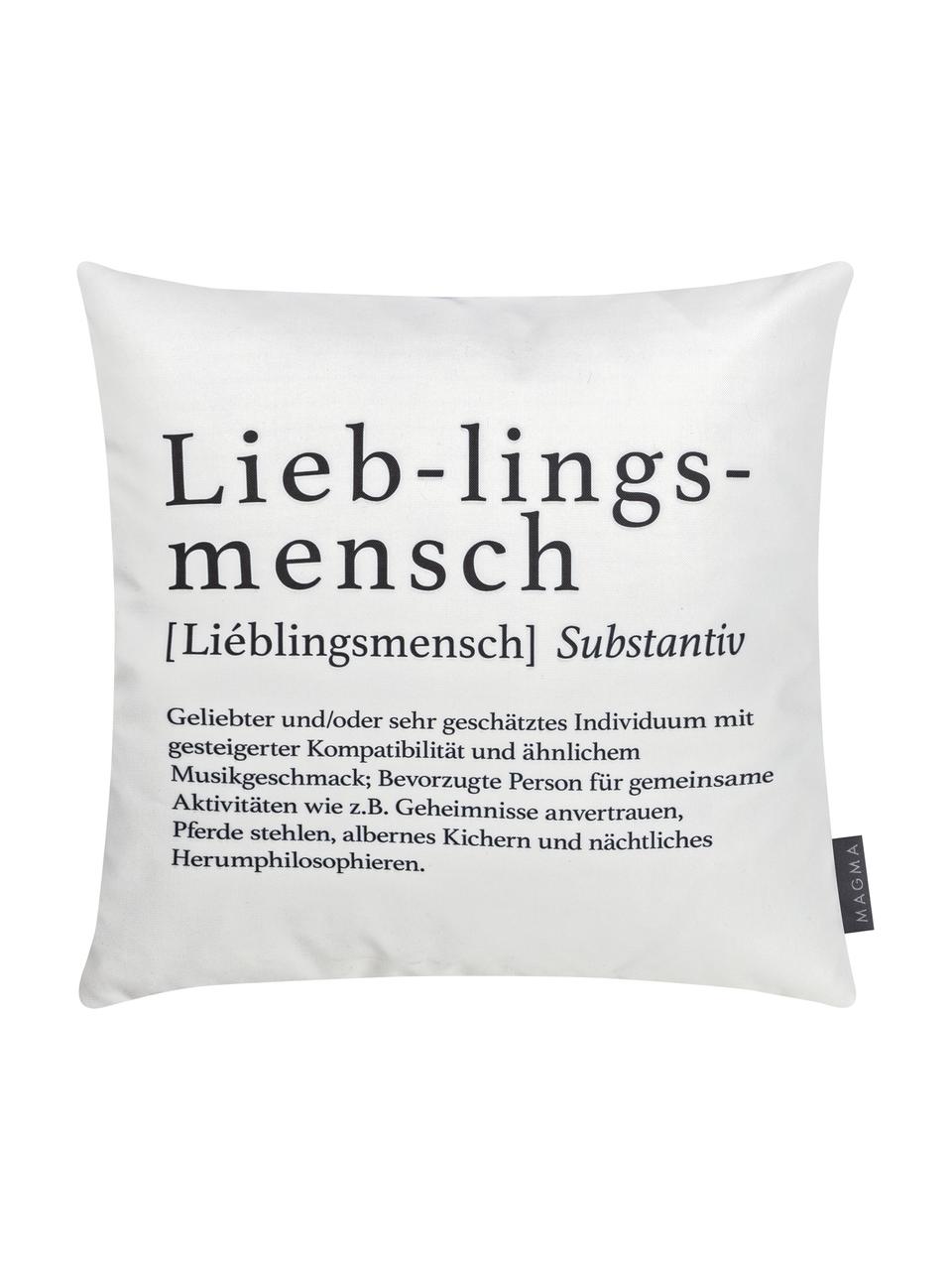 Wendekissen Wordart, mit Inlett, 100% Polyester, Schwarz, Weiss, 40 x 40 cm