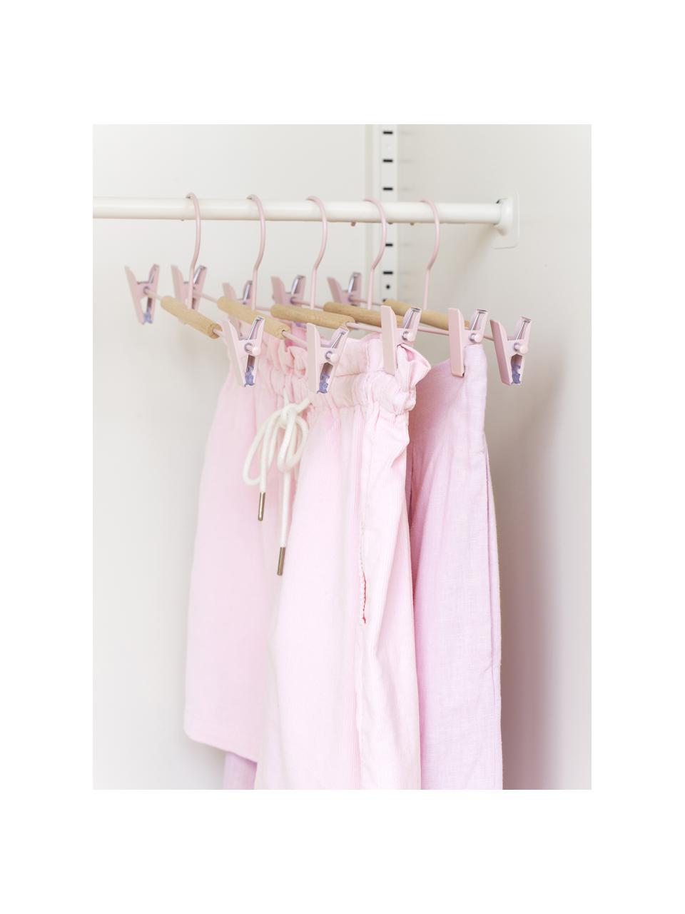 Gruccia Adult Clip 5 pz, Legno, acciaio verniciato a polvere, Rosa, Larg. 35 x Alt. 12 cm