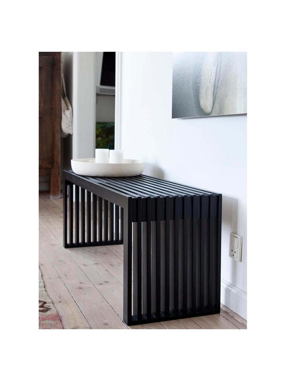 Lavica z mahagónového dreva Rib, Mahagonové drevo, maľované, Čierna, Š 104 x V 43 cm