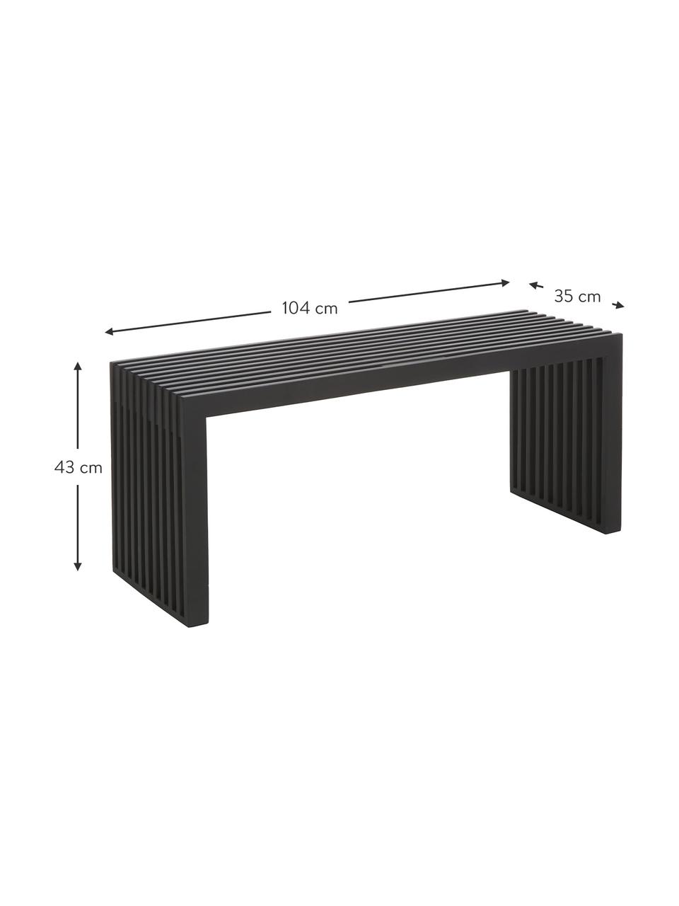 Banco de madera de caoba Rib, Madera de caoba pintada, Negro, An 104 x Al 43 cm