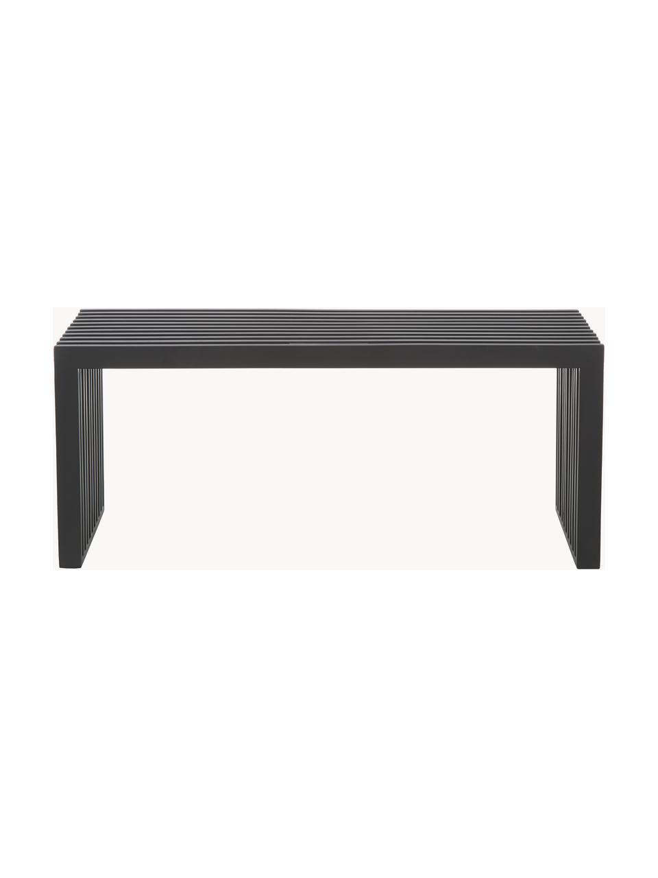 Banco de madera de caoba Rib, Madera de caoba pintada, Caoba, negro pintado, An 104 x Al 43 cm