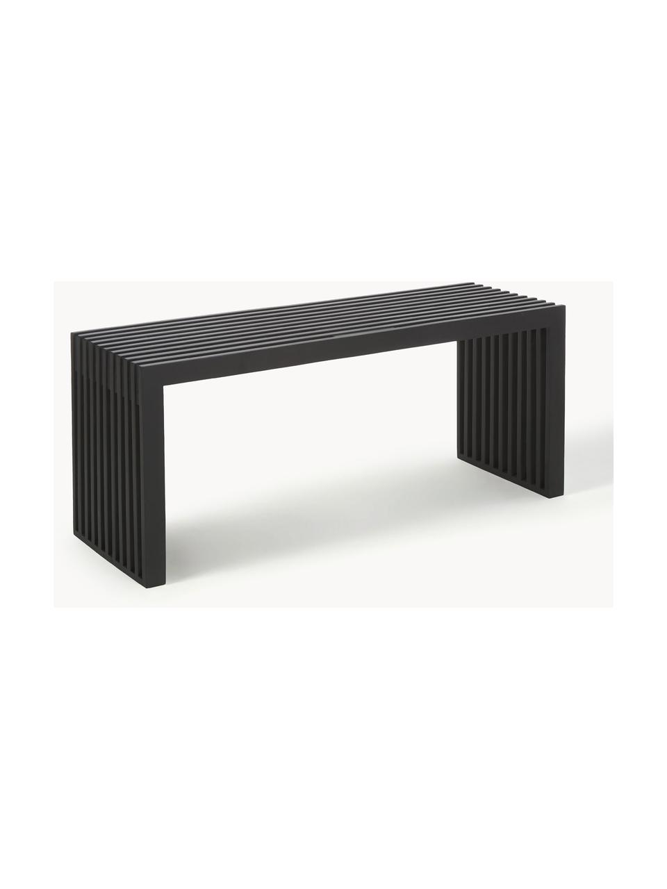 Banc en bois massif Rib, Bois d'acajou, laqué, Acajou noir laqué, larg. 104 x haut. 43 cm