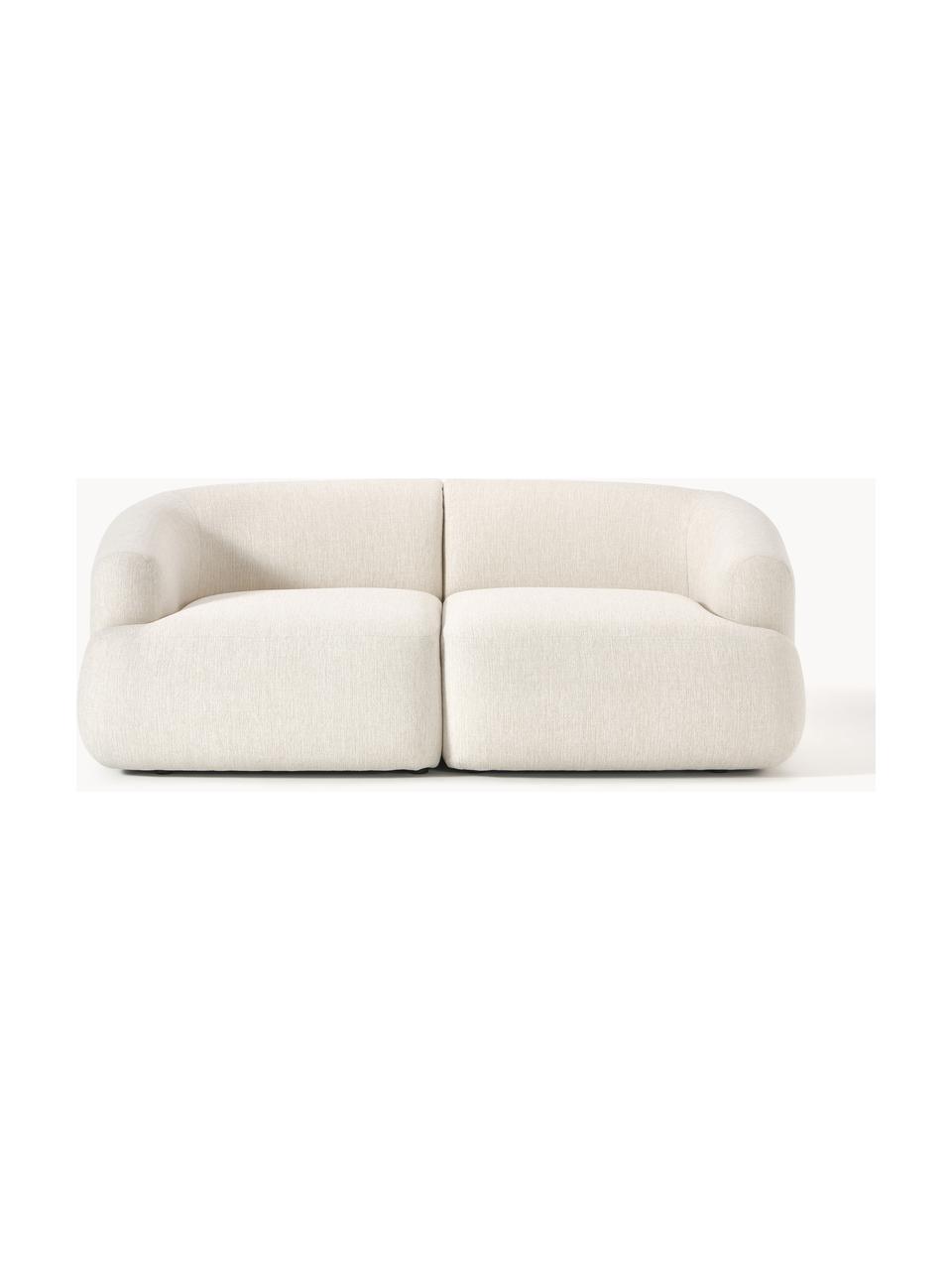 Modulares Sofa Sofia (2-Sitzer), Bezug: 100 % Polypropylen Der ho, Gestell: Fichtenholz, Spanplatte, , Füße: Kunststoff Dieses Produkt, Webstoff Cremeweiß, B 190 x T 103 cm
