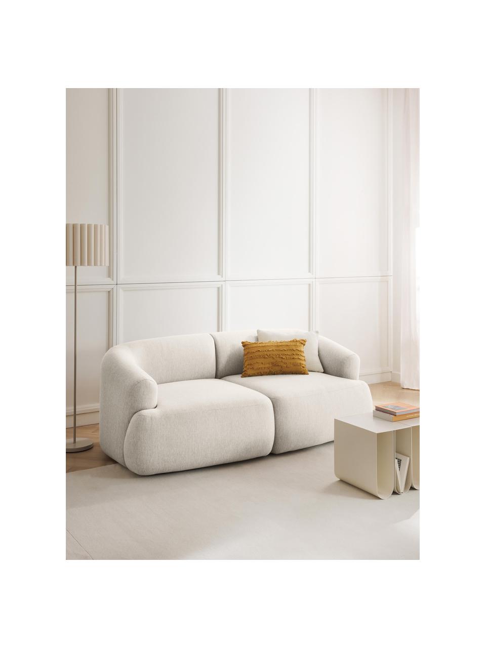 Modulares Sofa Sofia (2-Sitzer), Bezug: 100 % Polypropylen Der ho, Gestell: Fichtenholz, Spanplatte, , Füße: Kunststoff Dieses Produkt, Webstoff Cremeweiß, B 190 x T 103 cm