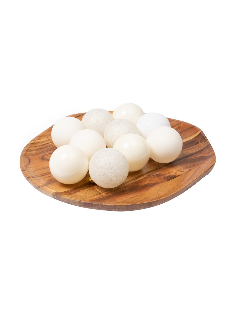 Set palline di Natale infrangibili Mona 30 pz, Bianco, beige, Set in varie misure