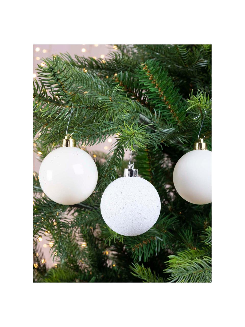 Set palline di Natale infrangibili Mona 30 pz, Tonalità bianche, Set in varie misure