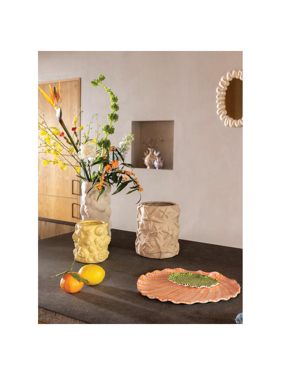 Servírovací talíř Shellegance, D 31 cm, Glazovaná kamenina, Růžová, oranžová, Š 31 cm, H 28 cm