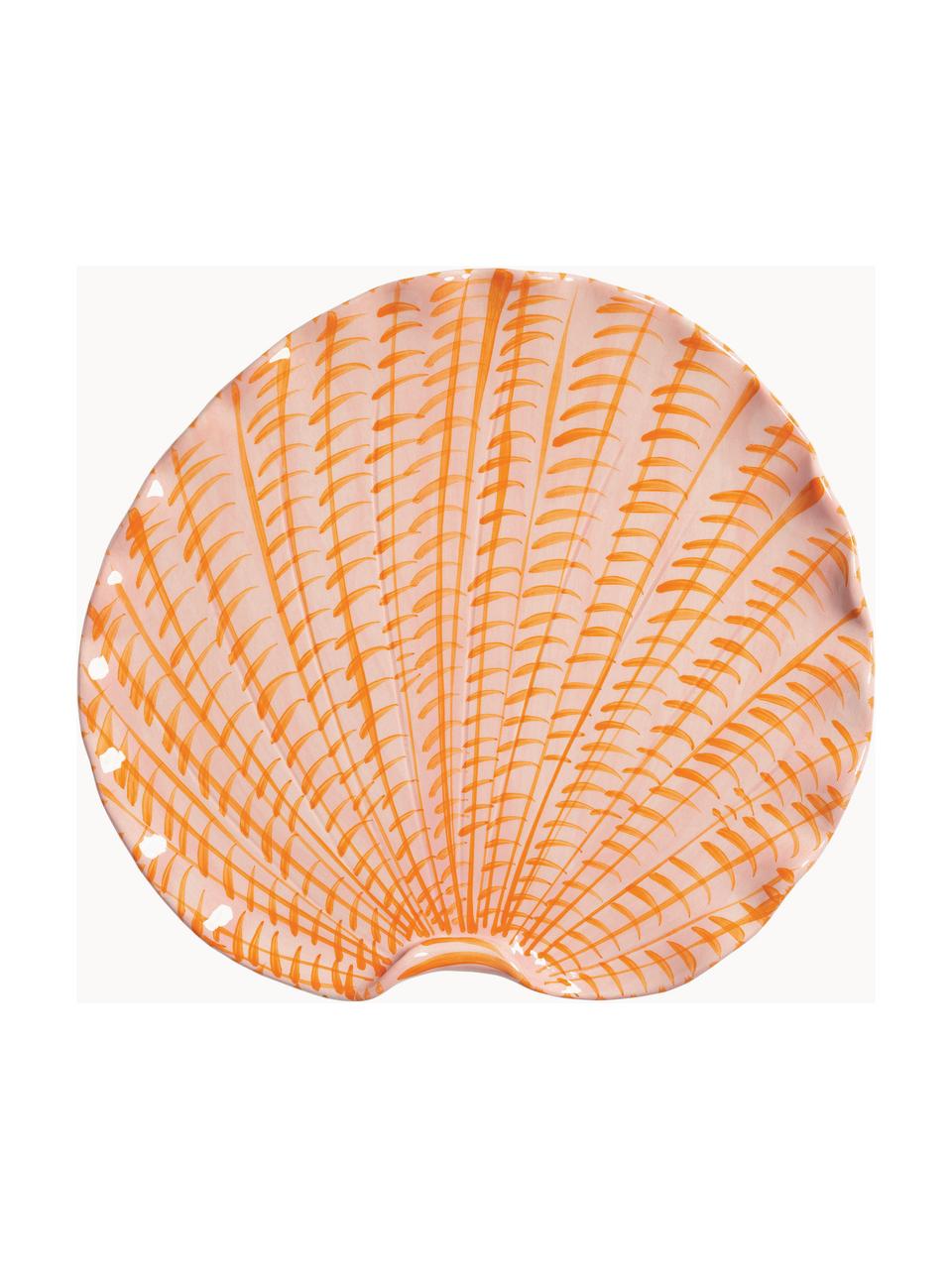 Servírovací tanier Shellegance, D 31 cm, Glazúrovaná kamenina, Broskyňová, oranžová, Š 31 x H 28 cm