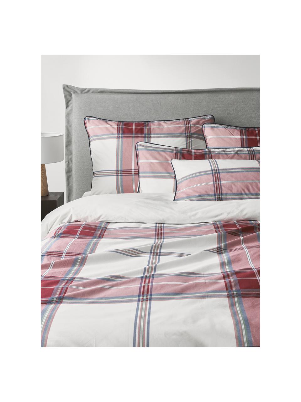 Funda nórdica de percal Scarlet, Rojo, blanco, Cama 135/140 cm (200 x 200 cm)