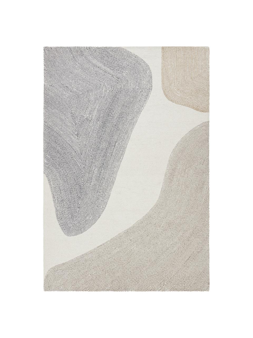 Tapis en laine tufté à la main Aspen, 52 % laine, 35 % polyester, 13 % polyamide, Beige, gris, larg. 200 x long. 300 cm (taille L)