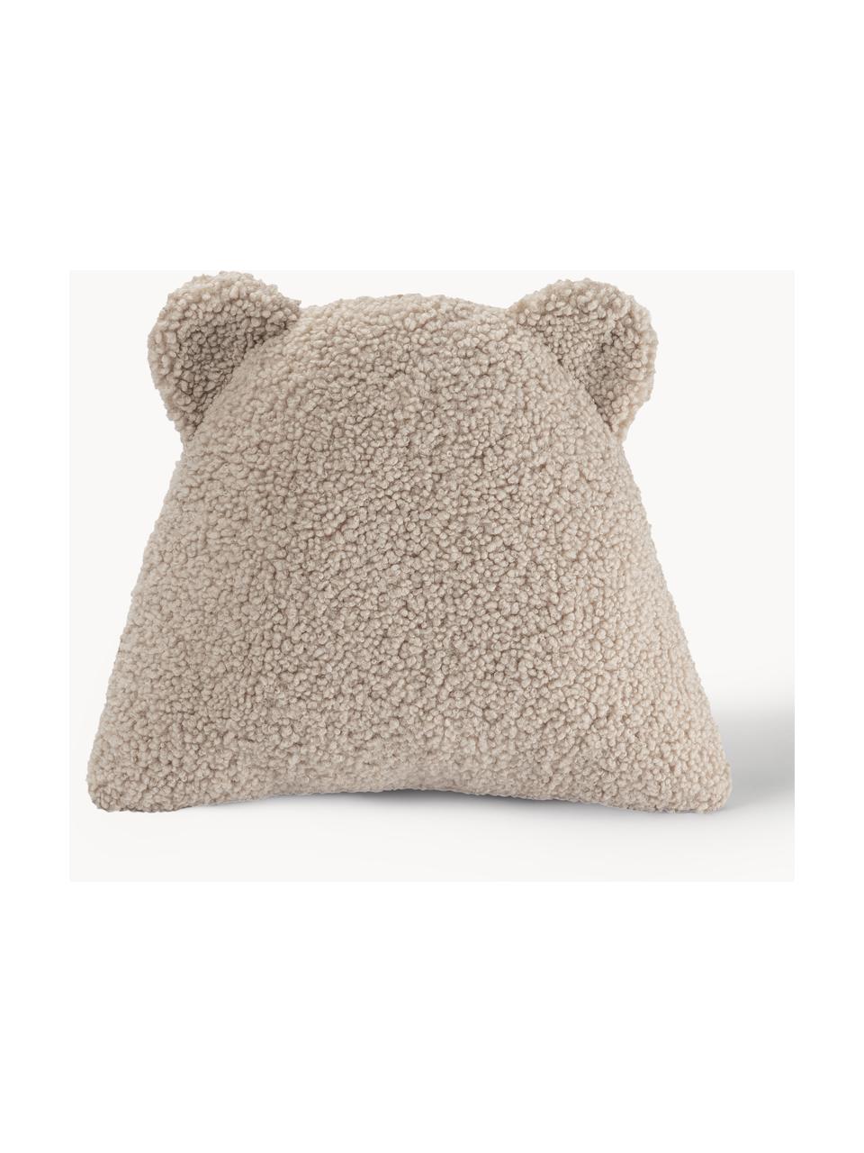 Coussin moelleux en peluche Bear, Beige clair, larg. 37 x long. 40 cm