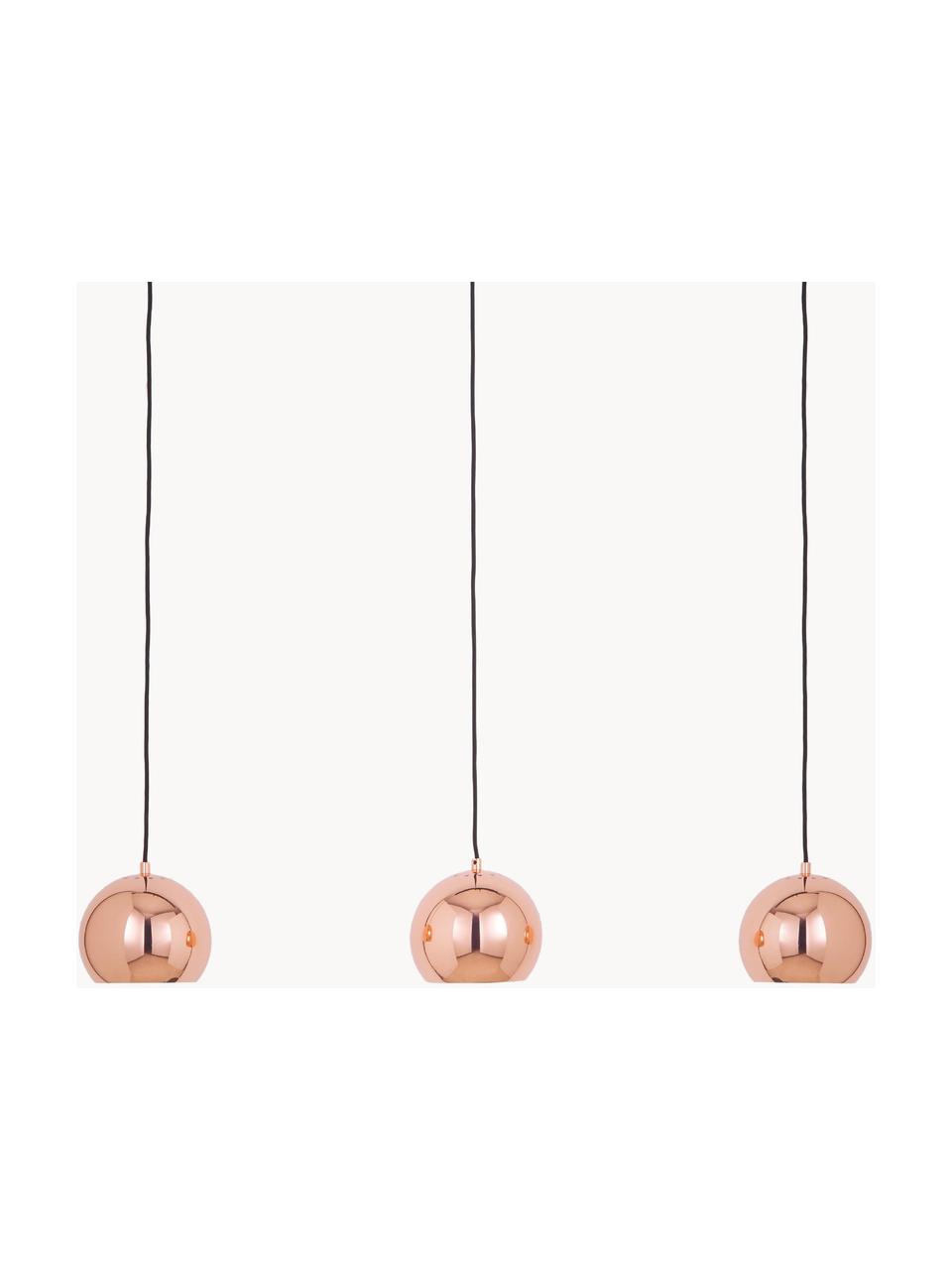 Grande suspension 3 lampes Ball, Tons cuivre, larg. 100 x haut. 18 cm