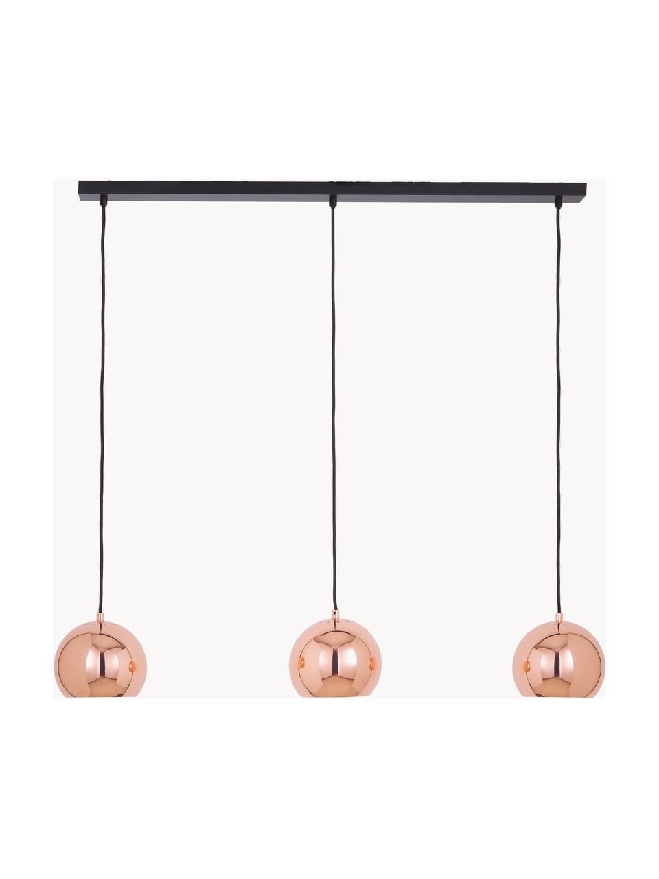 Grande suspension 3 lampes Ball, Tons cuivre, larg. 100 x haut. 18 cm