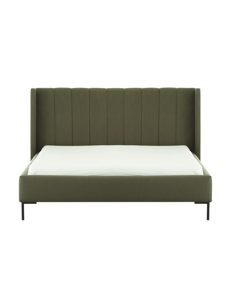 Čalúnená posteľ Dusk, Olivovozelená, Š 140 x D 200 cm