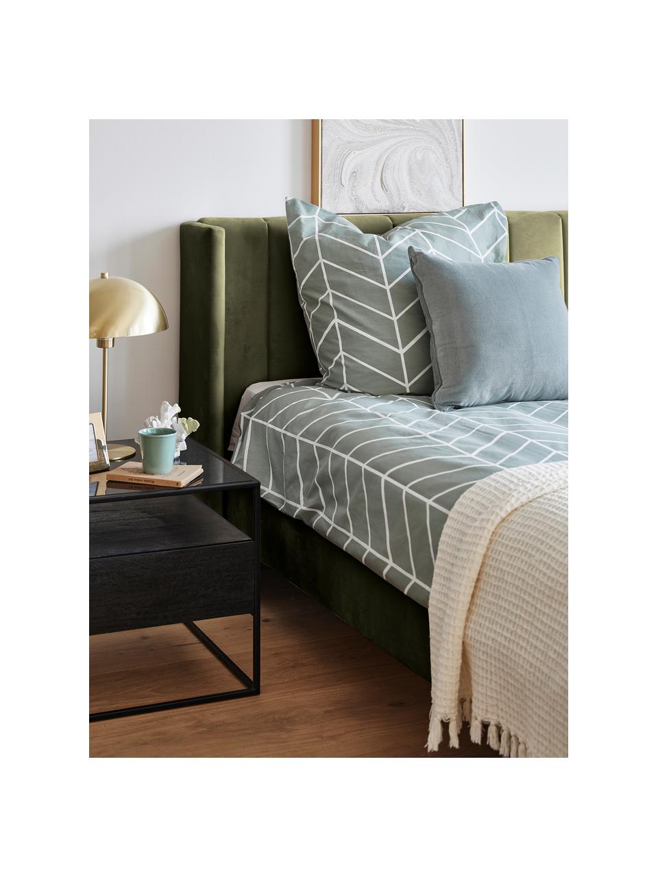 Čalouněná postel Dusk, Tmavě zelená, Š 140 cm, D 200 cm